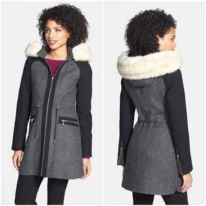 Tweed Wool Coat With Hood